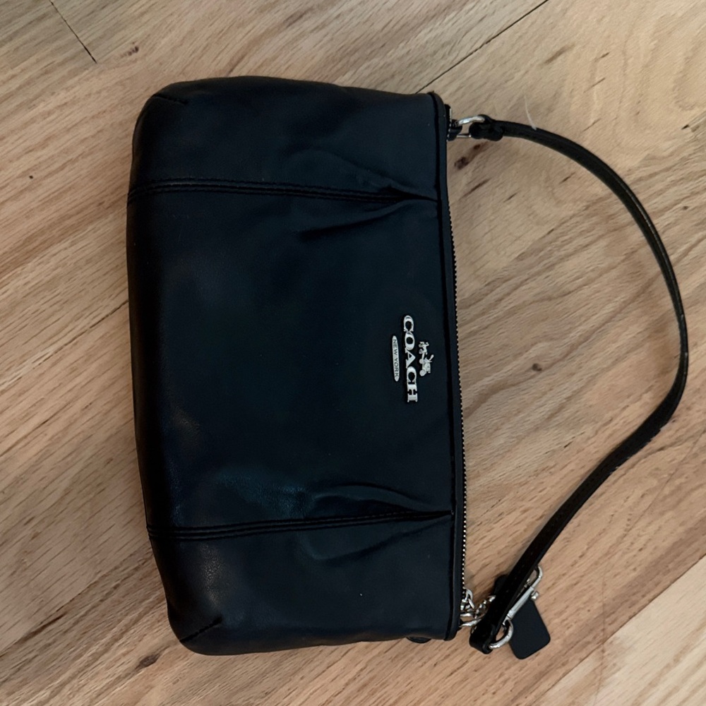 Coach Black Leather Toiletry Bag